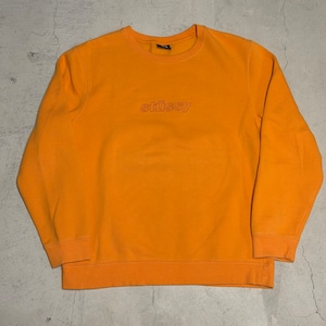 STUSSY RAISED APPLIQUE CREW NECK SWEATSHIRT L