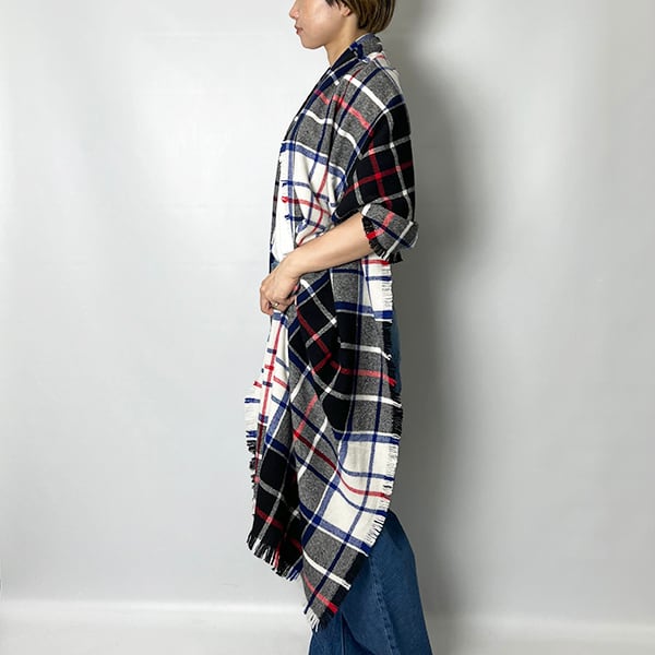 ASAUCE MÊLER ウルトラファインラム ミニバスケットタータンストール セール】ASAUCE MELER ウルトラファインラムミニバスケット