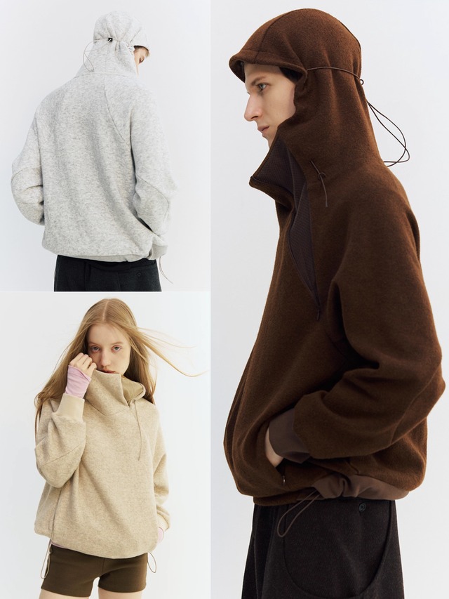 NORYBRAND Wool Blend Hooded Sweater