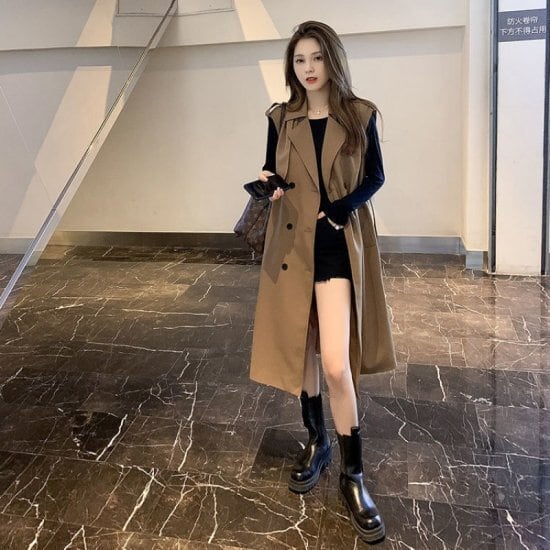 4825【美品】エトレトウキョウ トレンチコート 3WAY ロングベスト 美品