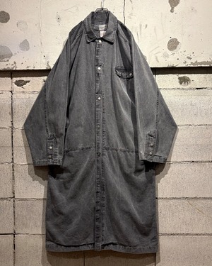 【Caka otto】80's Vintage Beautiful Fade Duck Long Coat