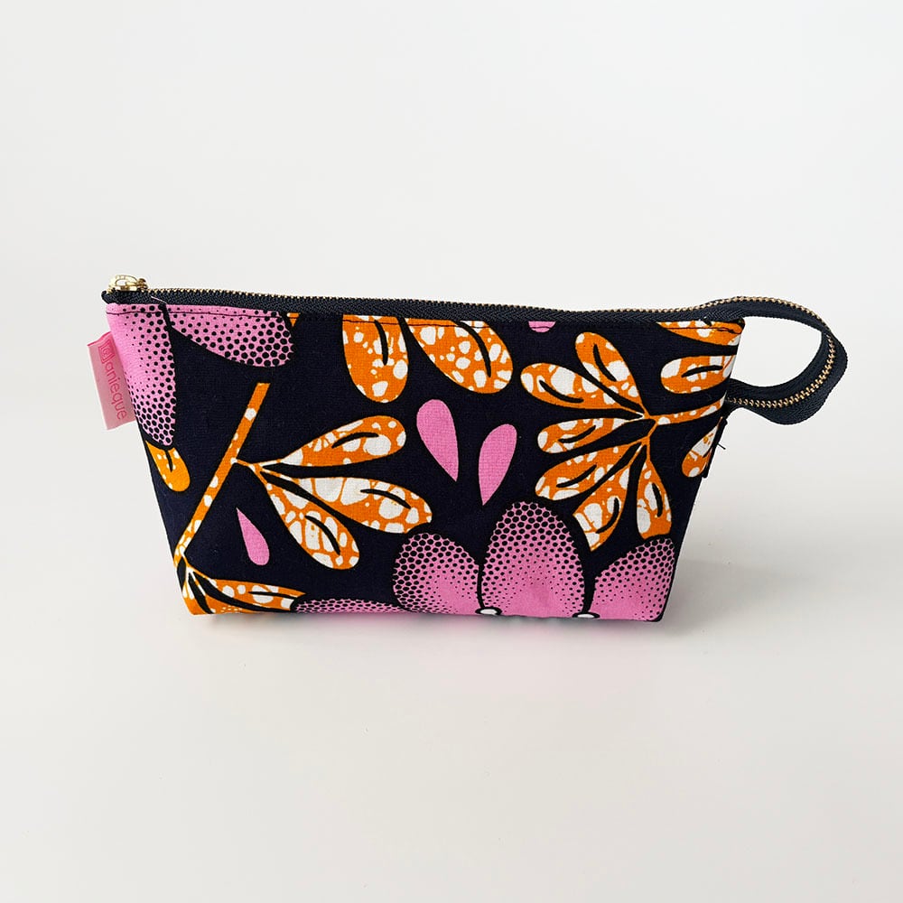 デイリーマルチポーチ アフリカンプリント ナイト・ブロッサム コスメ ガジェット デイリー おしゃれ 収納