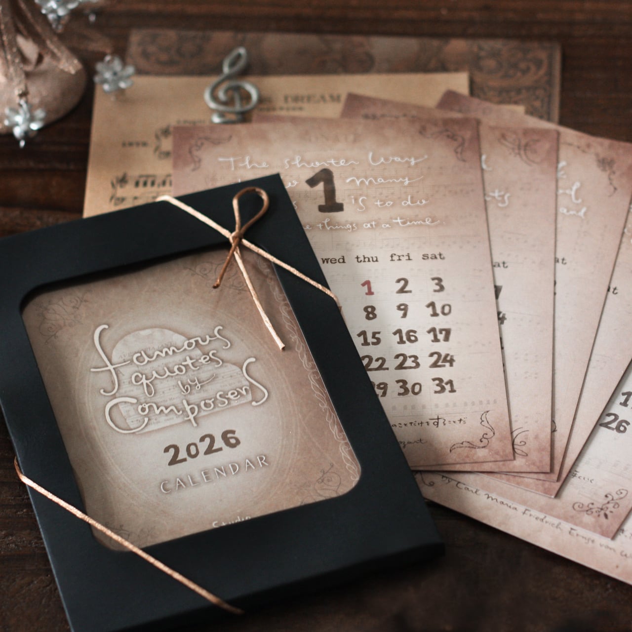 【11/26(水) 21時~発売♪】2026 カレンダー Famous quotes by composers 〜 hiro 〜