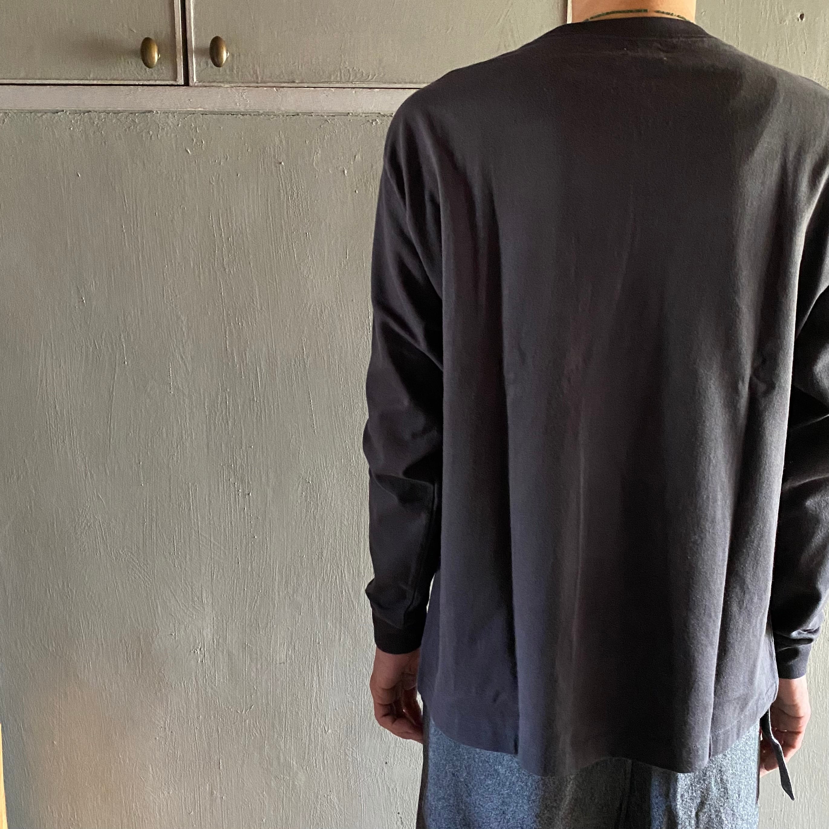 CIOTA｜スビンコットン10/- 度詰め吊り天竺ポケット付ロンT black men