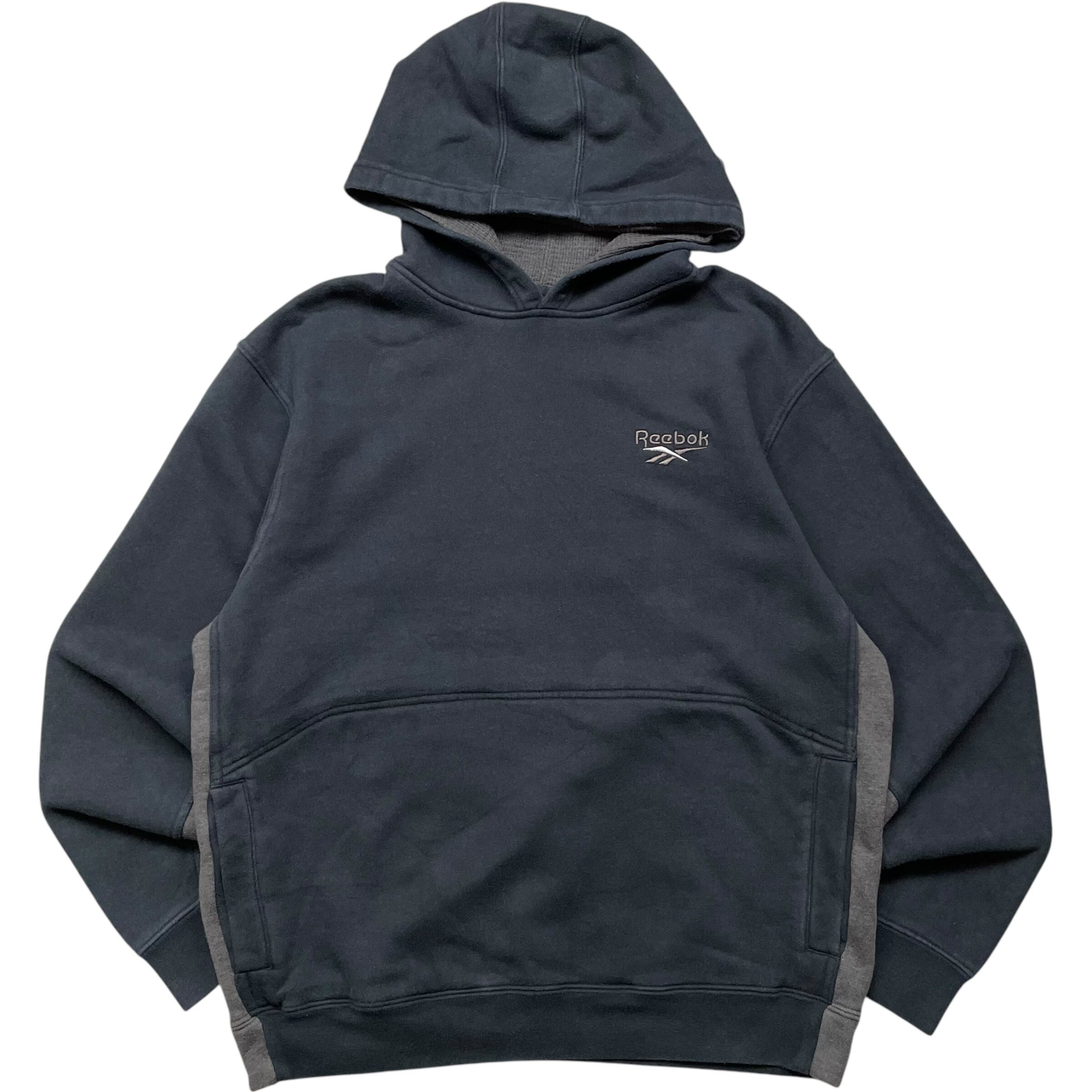 《L》 Reebok リーボック スウェットパーカー ワンポイント ブラック no.5305