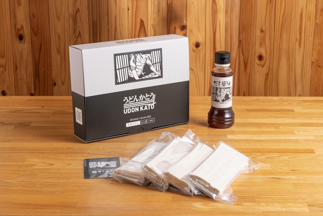 ［手打うどん かとう］半生うどん 8人前 だし醤油付き