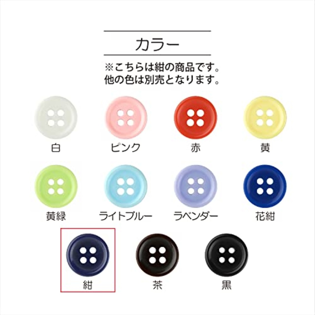 KIYOHARA ナウナウボタン カラーボタン 4つ穴 5個入り 直径18mm 紺 NWN106