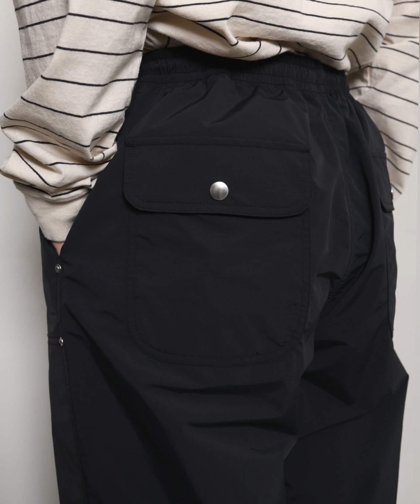 UNUSED / UW1193 DOUBLE KNEE NYLON PANTS (BLACK) | AfterSchool