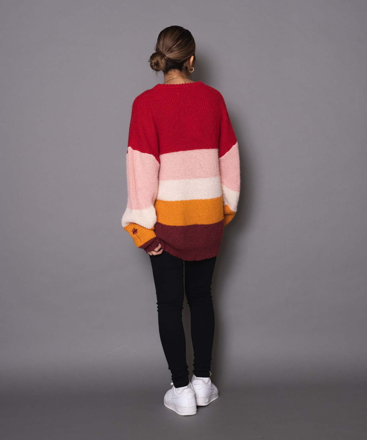 【#Re:room】WOOL COLOR BORDER MOHAIR CREW KNIT［REK113］