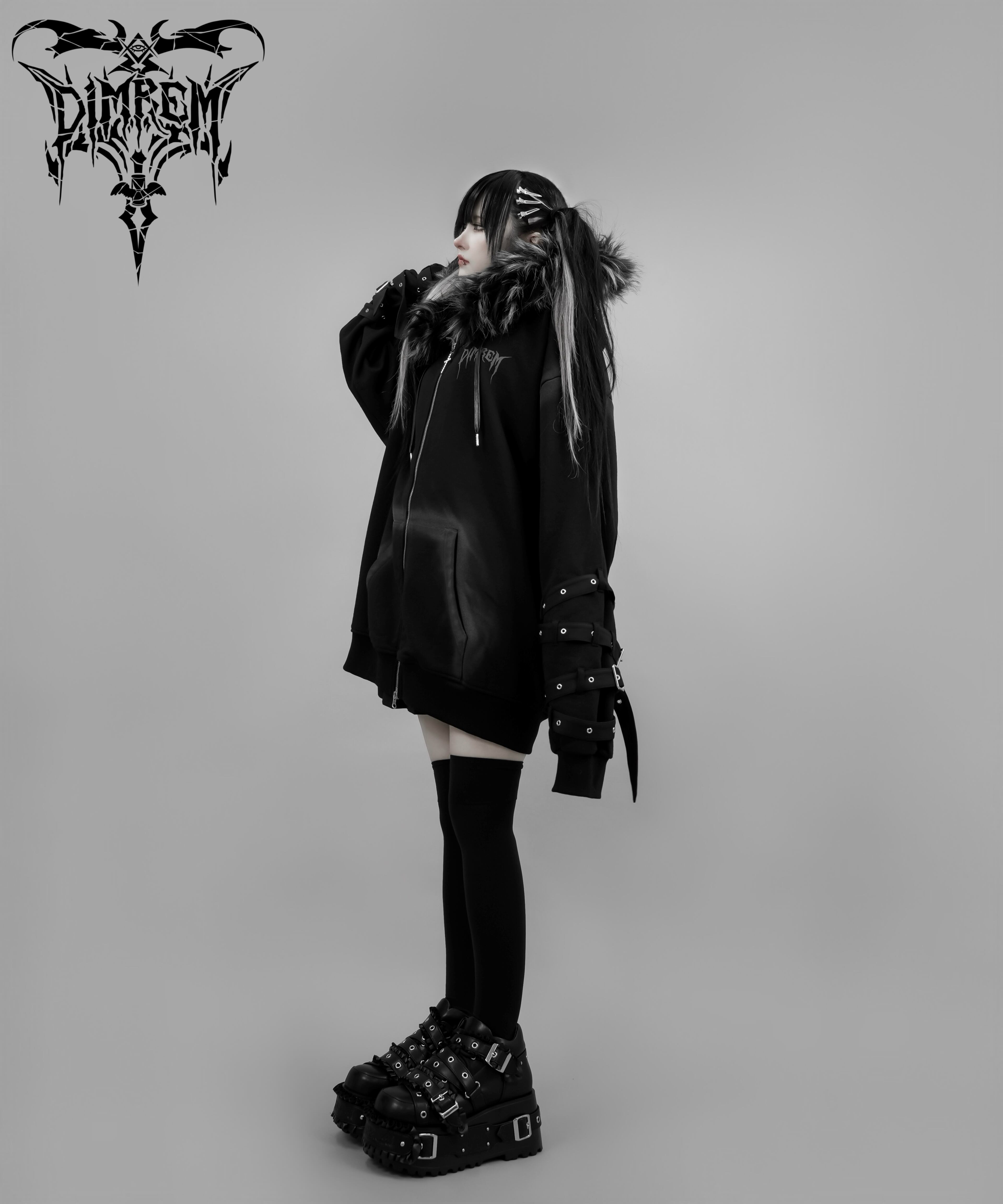 GLOOMY × DimMoire グルーミー ボアパーカー Black 【公式通販】
