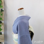 【N様ご予約品】正絹ちりめん　桔梗鼠の江戸小紋　極鮫　作家物　袷　紋入