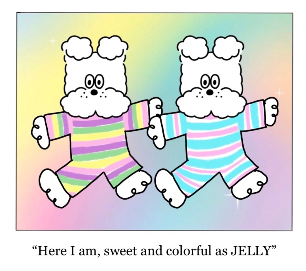 即納【Freddie Tale】Jelly stripe All-in-one(rainbow)Lサイズ