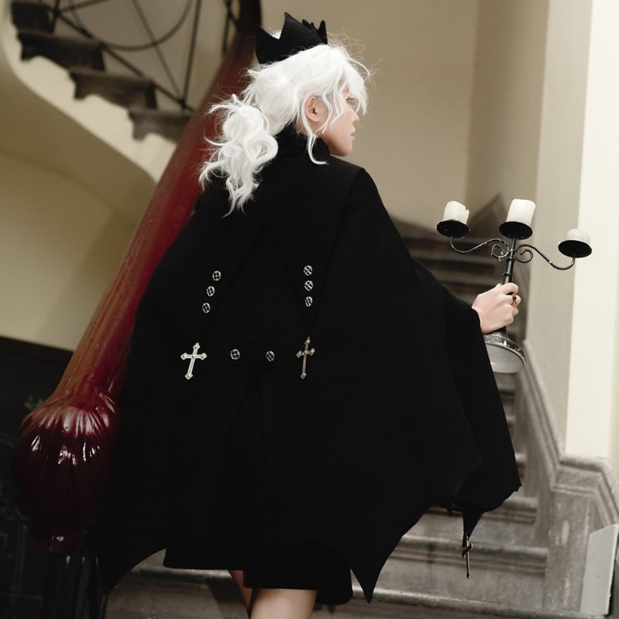 ゴシック十字刺繍マント付き オールインワン 3点セット 皇子系