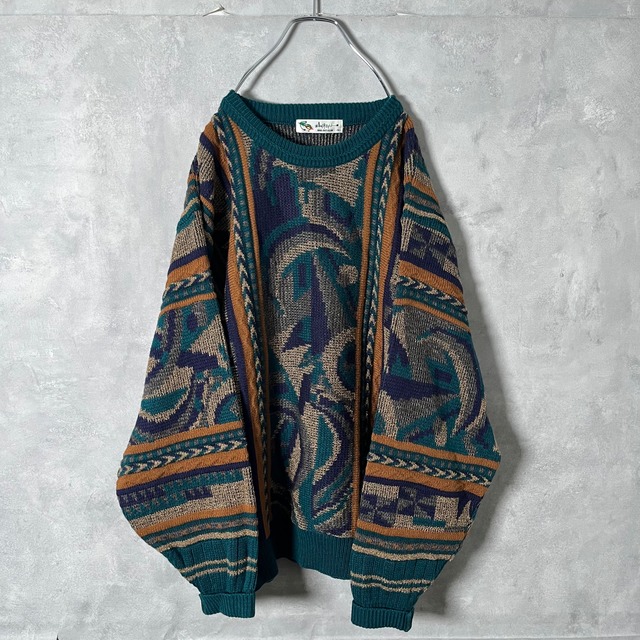 #7098 retoro full pattern 3D acrylic knit