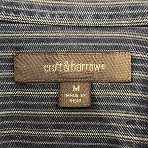 【croft&barrow】ストライプ 柄シャツ 長袖シャツ デニム風 M アメリカ古着