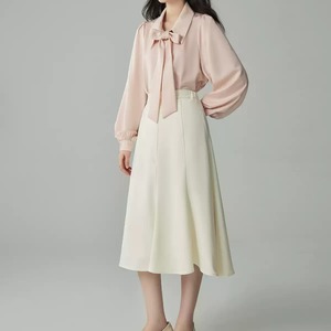 ミモレ丈Aラインフレアスカート U0447