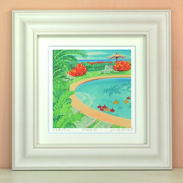 栗乃木ハルミ「pool」 cタイプ　　　　　　　　　　　　　　　　　　　　絵画・ 額入りアート
