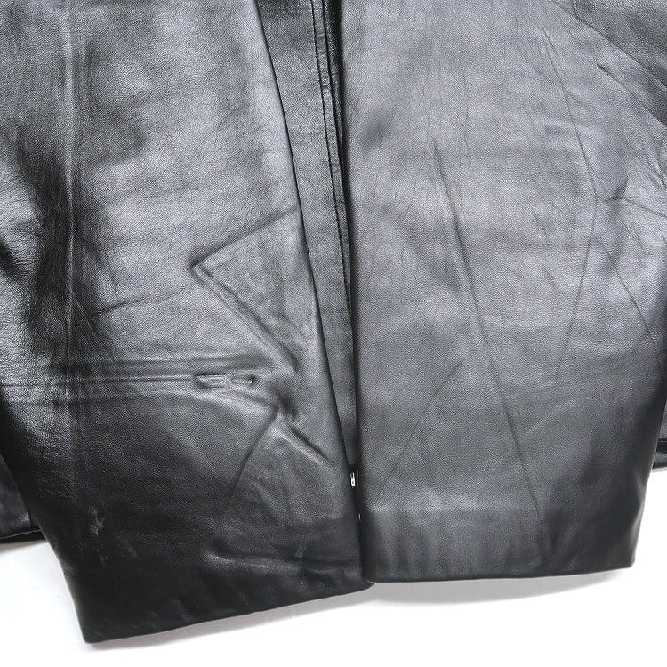 古着 JOHN ASHFORD 本革 レザー ジャケット ブルゾン ブラック 表記：L