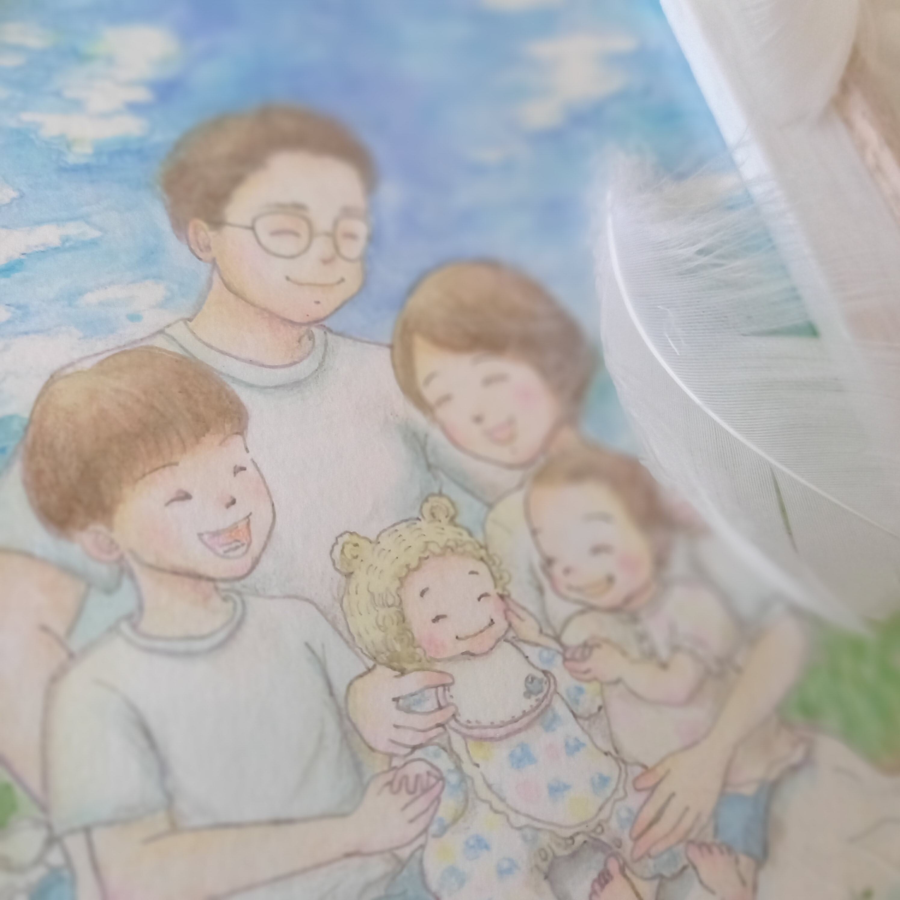 お空の天使イラスト原画☆2L判size受注品 | イラスト工房 hikarino