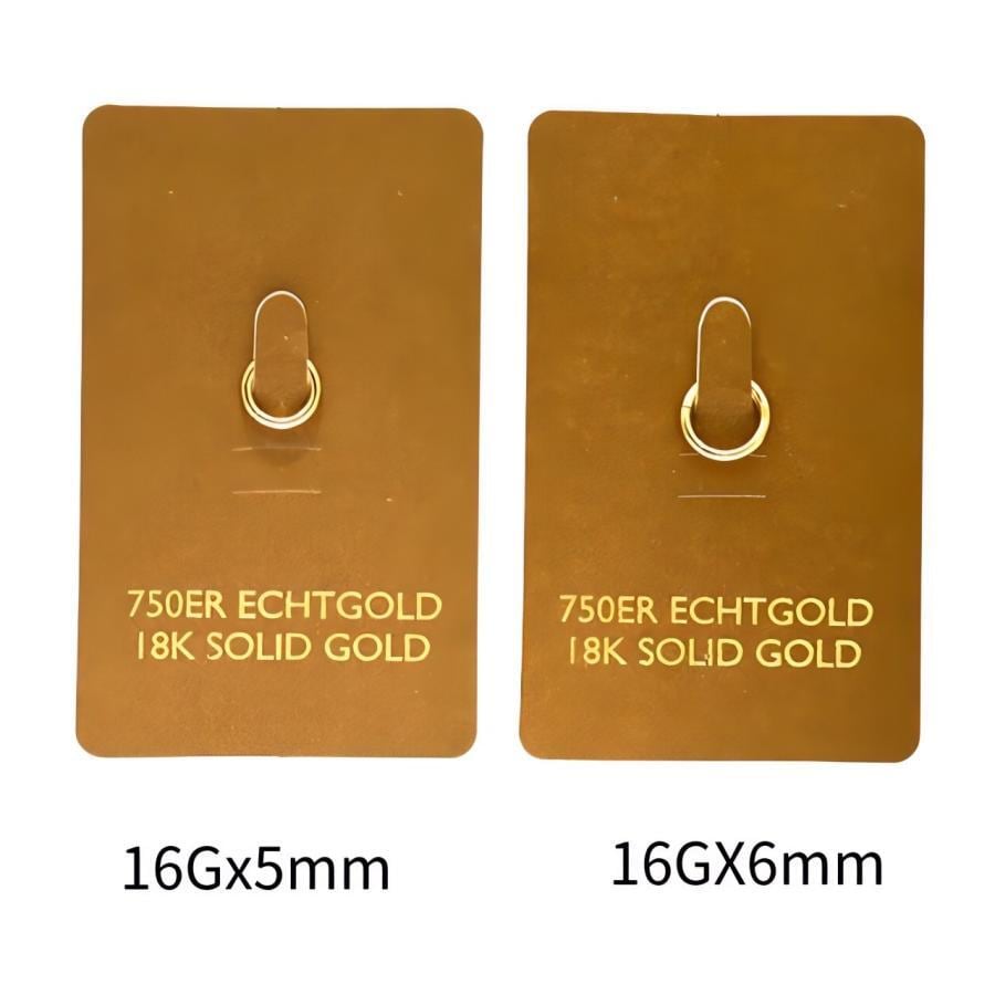 K18 16G 18金ゴールド イエローゴールド 内径5mm 18K 金属アレルギー