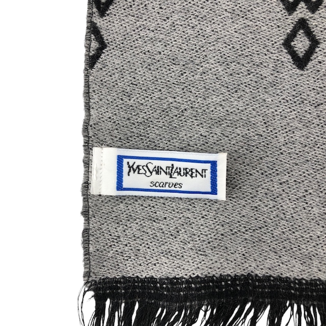 Yves Saint Laurent イヴ・サンローラン マフラー ブラック YSL ウール vintage ヴィンテージ オールド wswp3z
