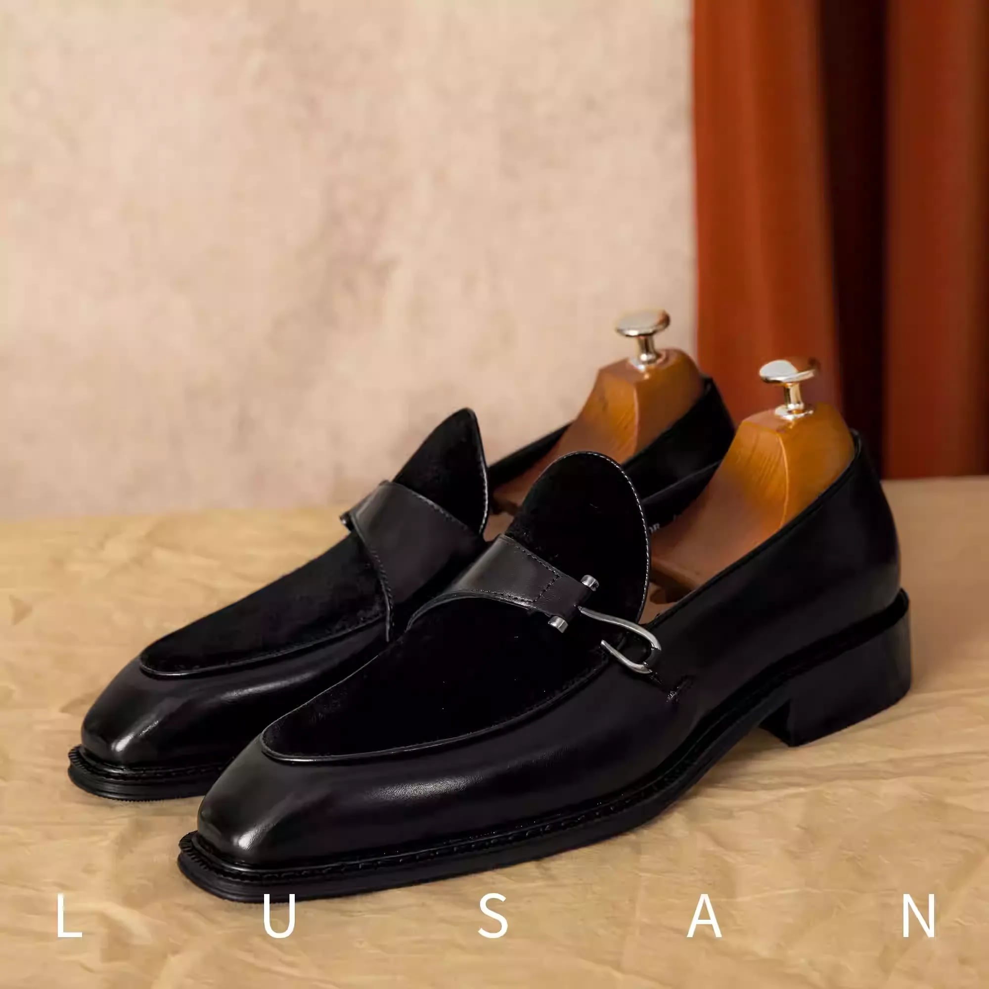 バックル付き スクエアトゥ ローファー 1color SH0115