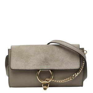 クロエ フェイ Faye ミニ 斜め掛け ショルダーバッグ グレージュ レザー スウェード レディース Chloe 【中古】