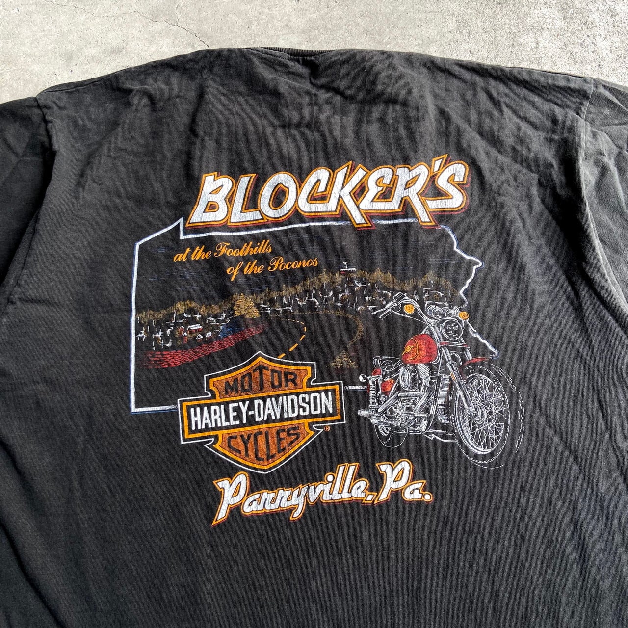 90年代 3D EMBLEM Harley-Davidson ハーレーダビッドソン 両面プリント モーターサイクル バイクTシャツ USA製 メンズXXL ヴィンテージ /eaa325069