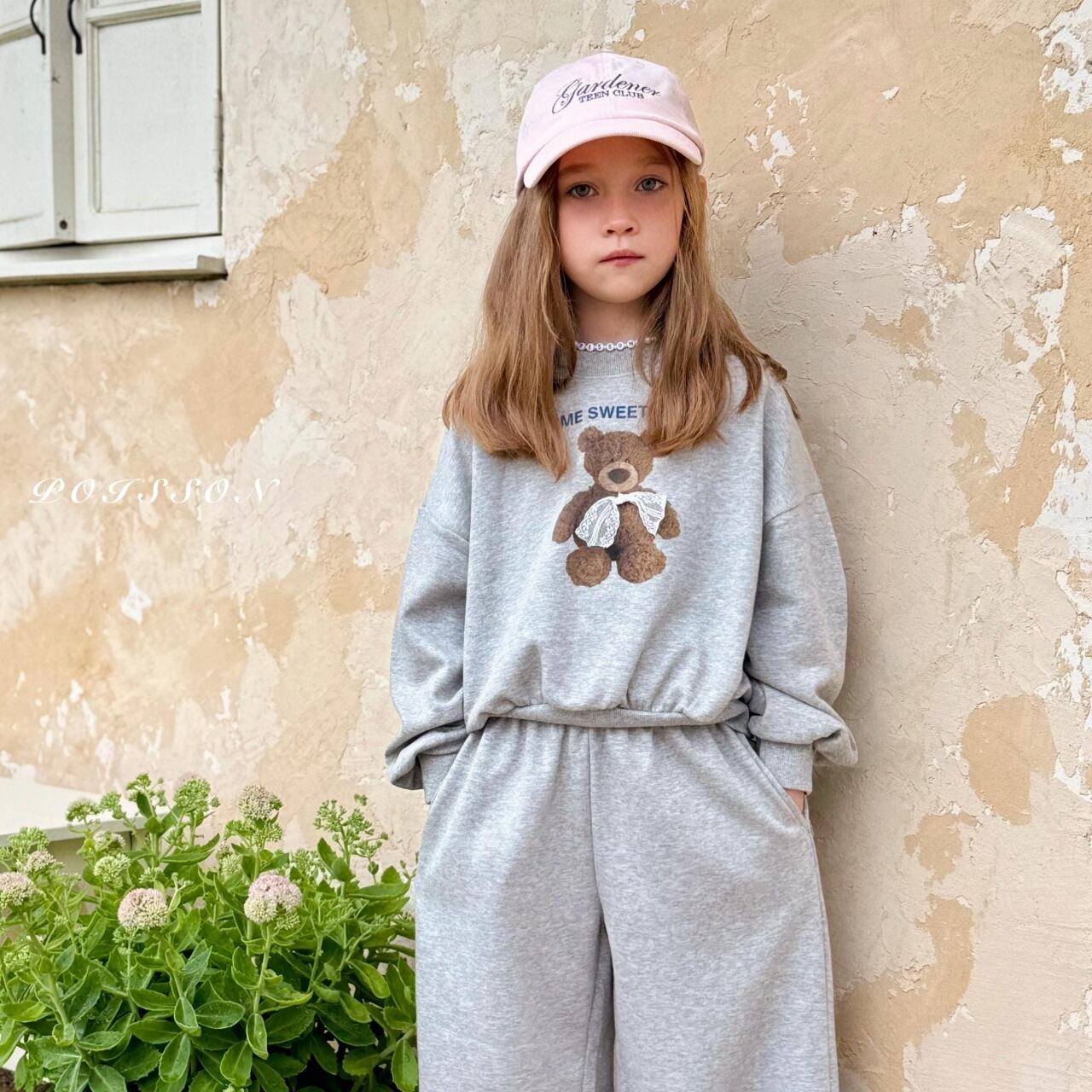 «Sold out»«ジュニアサイズあり»«poisson» テディセットアップ 2colors