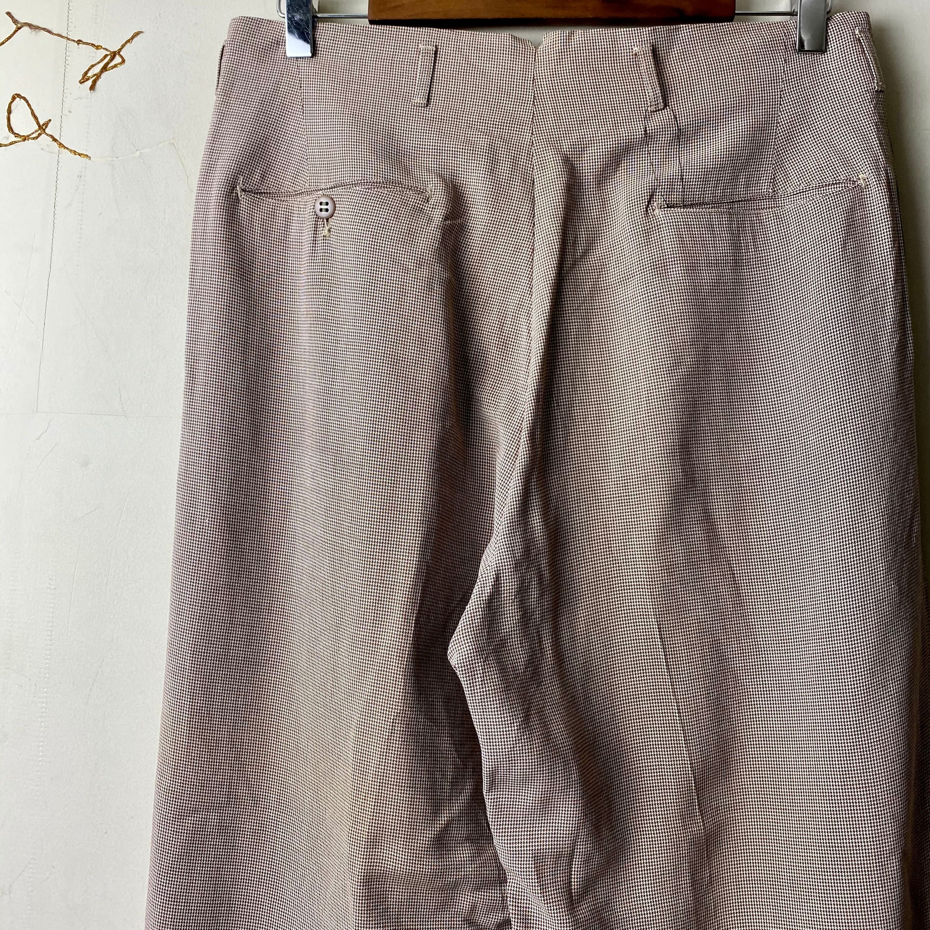 vintage 1950's houndstooth pattern gabardine slacks | NOIR ONLINE