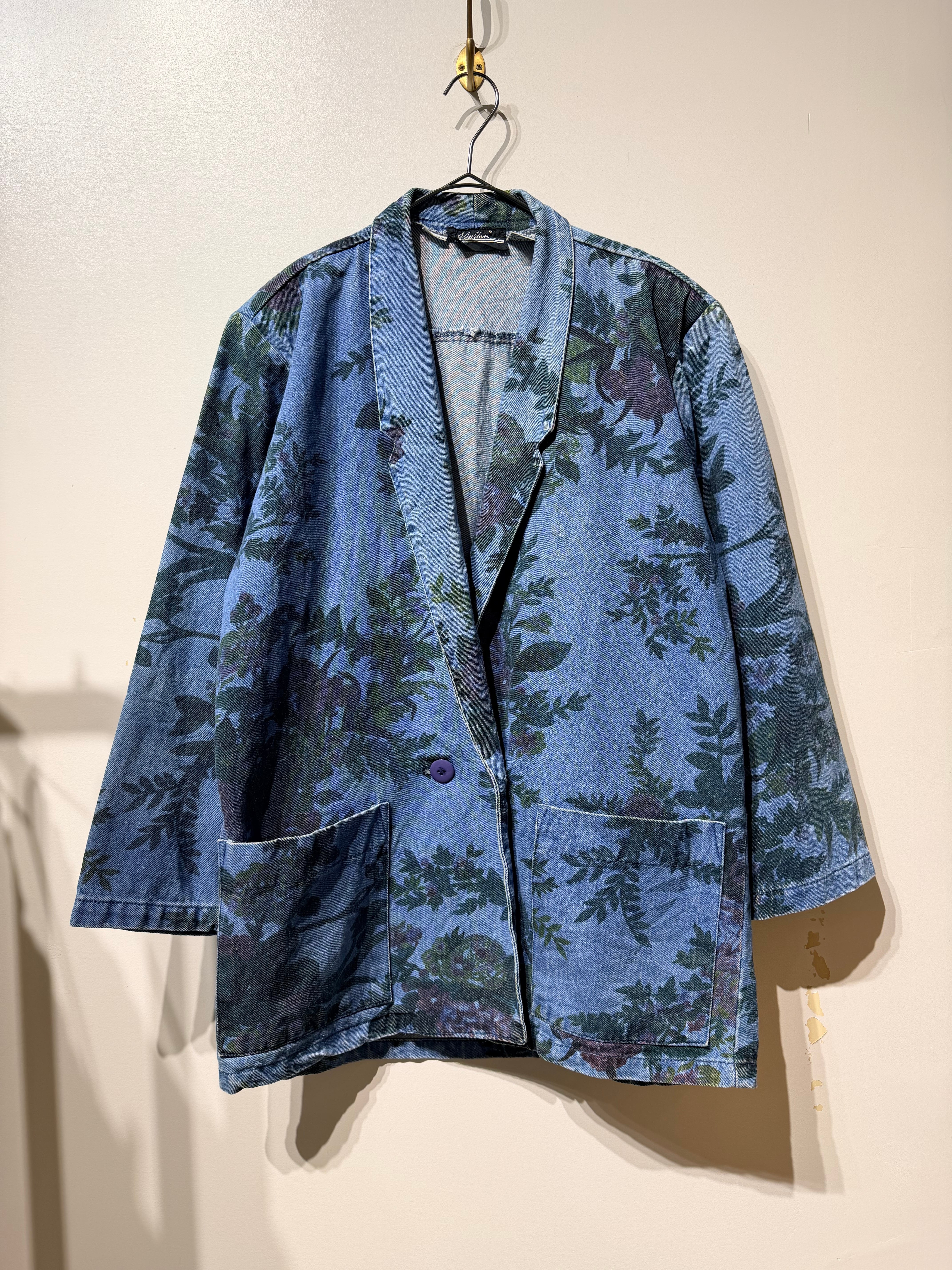 (OT1353)botanical denim tailor jacket