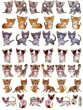 52 子猫ちゃん レトロキラキラシール VCS-3561 VCS01