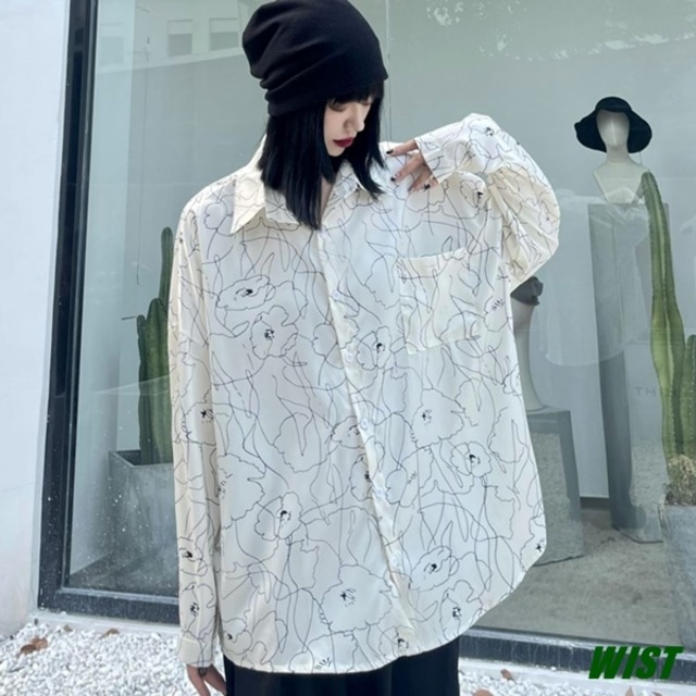 レディース トップス シャツ おしゃれ モダン シック ホワイト 清楚感 清潔感 オルチャン 韓国ファッション 399