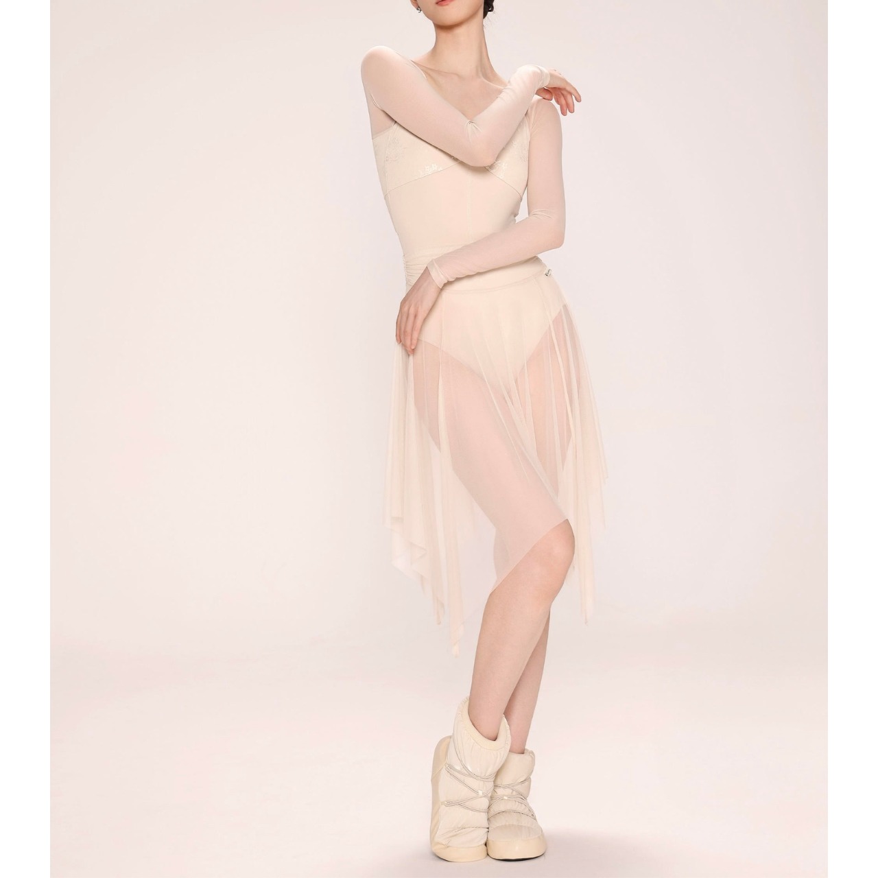 ミドル丈ヘムスカート 2色展開 L1311