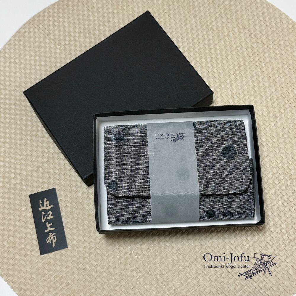 Omi-Jofu 【近江上布:絣】名刺入れ/水玉