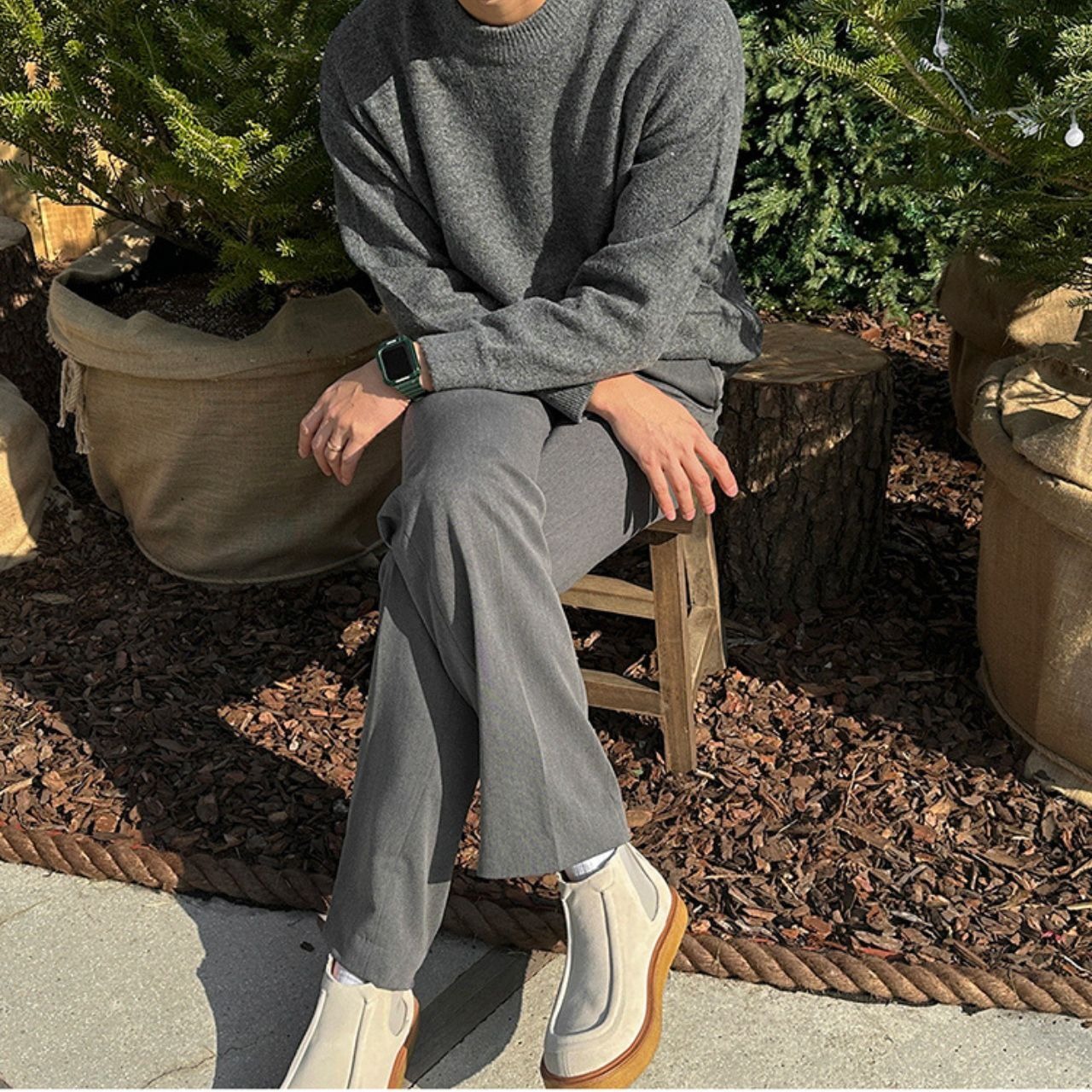 ベーシックラウンドネックニット　MT0080332