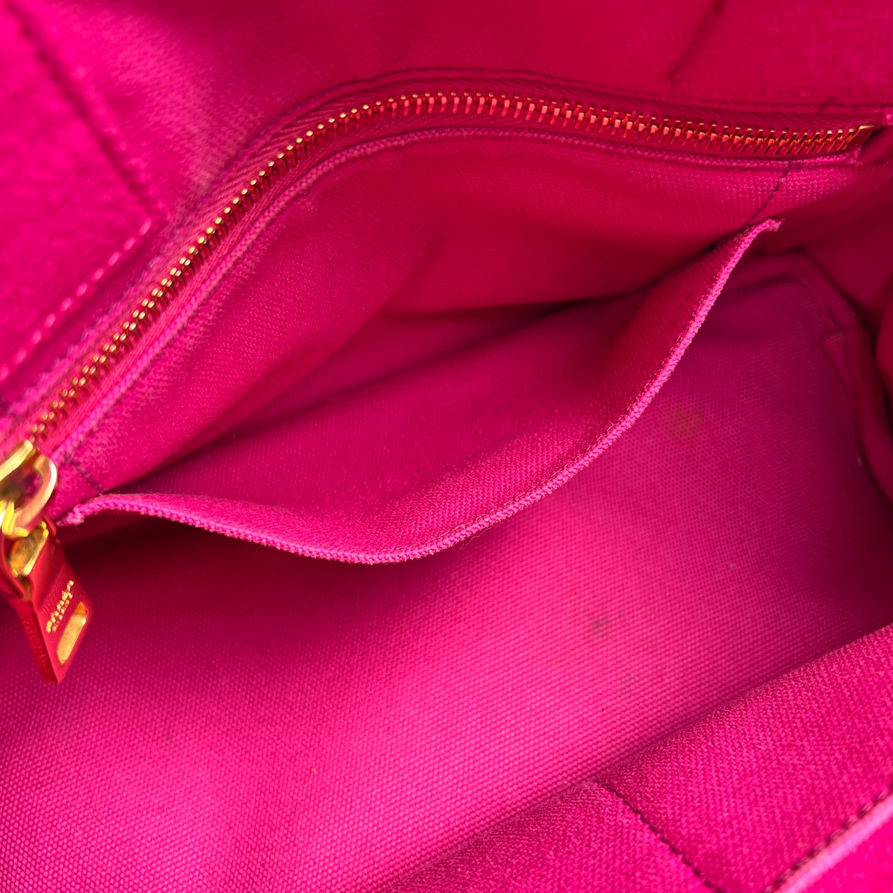 PRADA プラダ カナパ 三角ロゴ キャンバス トートバッグ ピンク A-12713