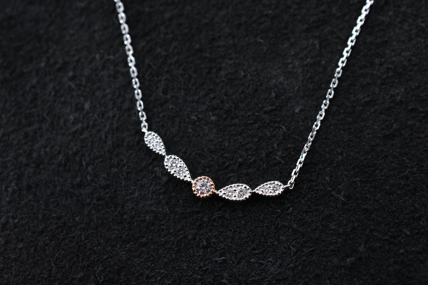 K18YG/PT900 ダイヤモンド ネックレス 0.04CT K18YG⁄Pt900,Pt900 