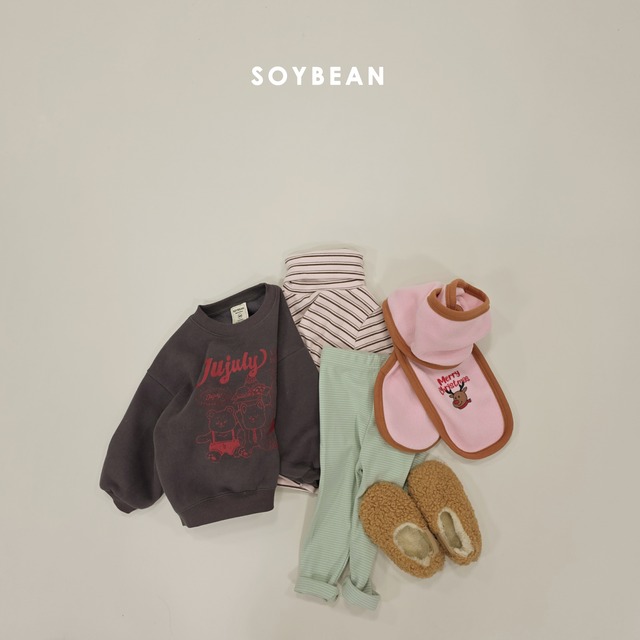 もちもちストライプレギンス 【soybean】
