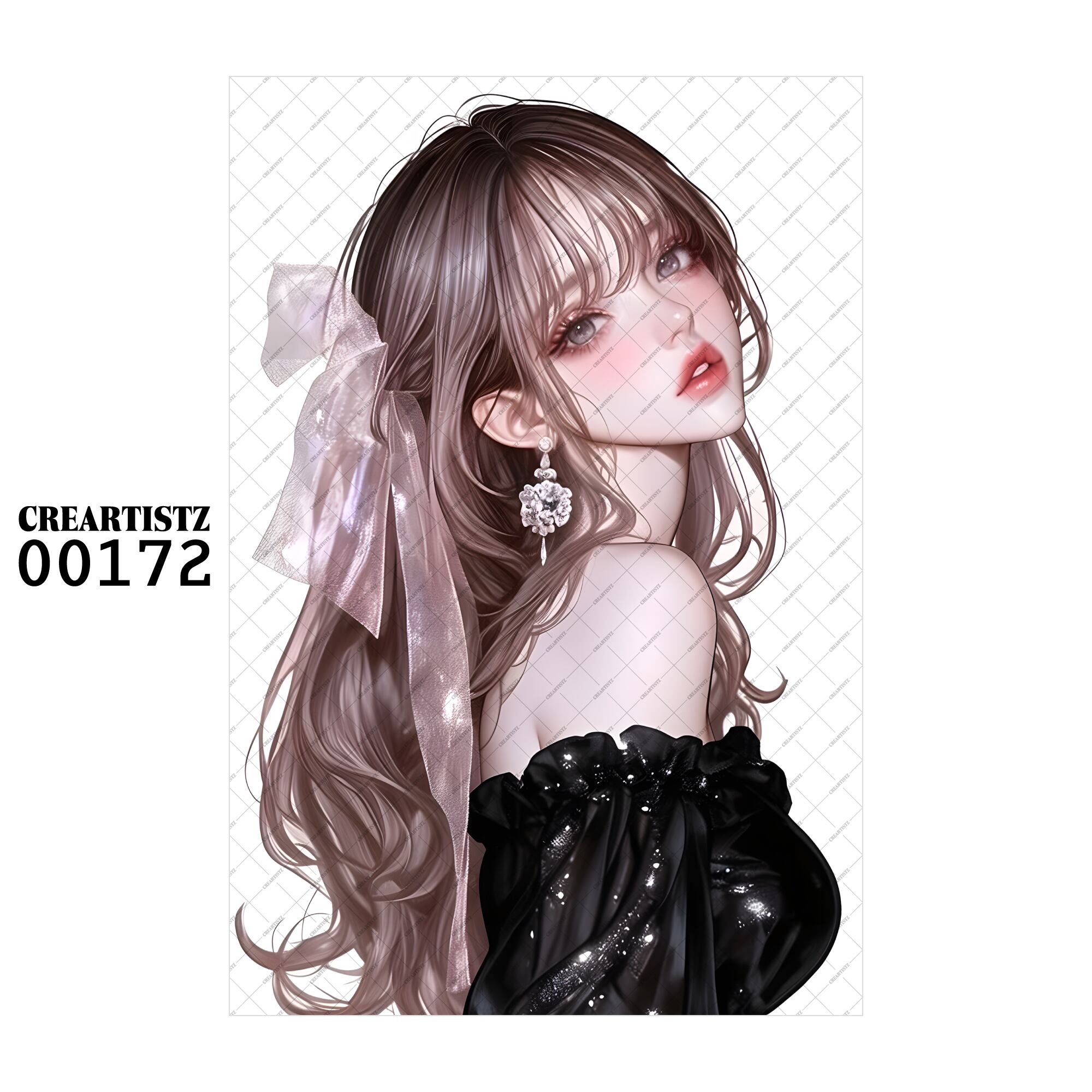 00172 ガール キュート オリジナル ペーパー/ステッカー 4枚セット CREARTISTZ