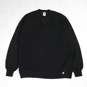 80’s RUSSELL Front V Sweatshirt Black XL USA製 ラッセル 前V 無地スウェット ブラック