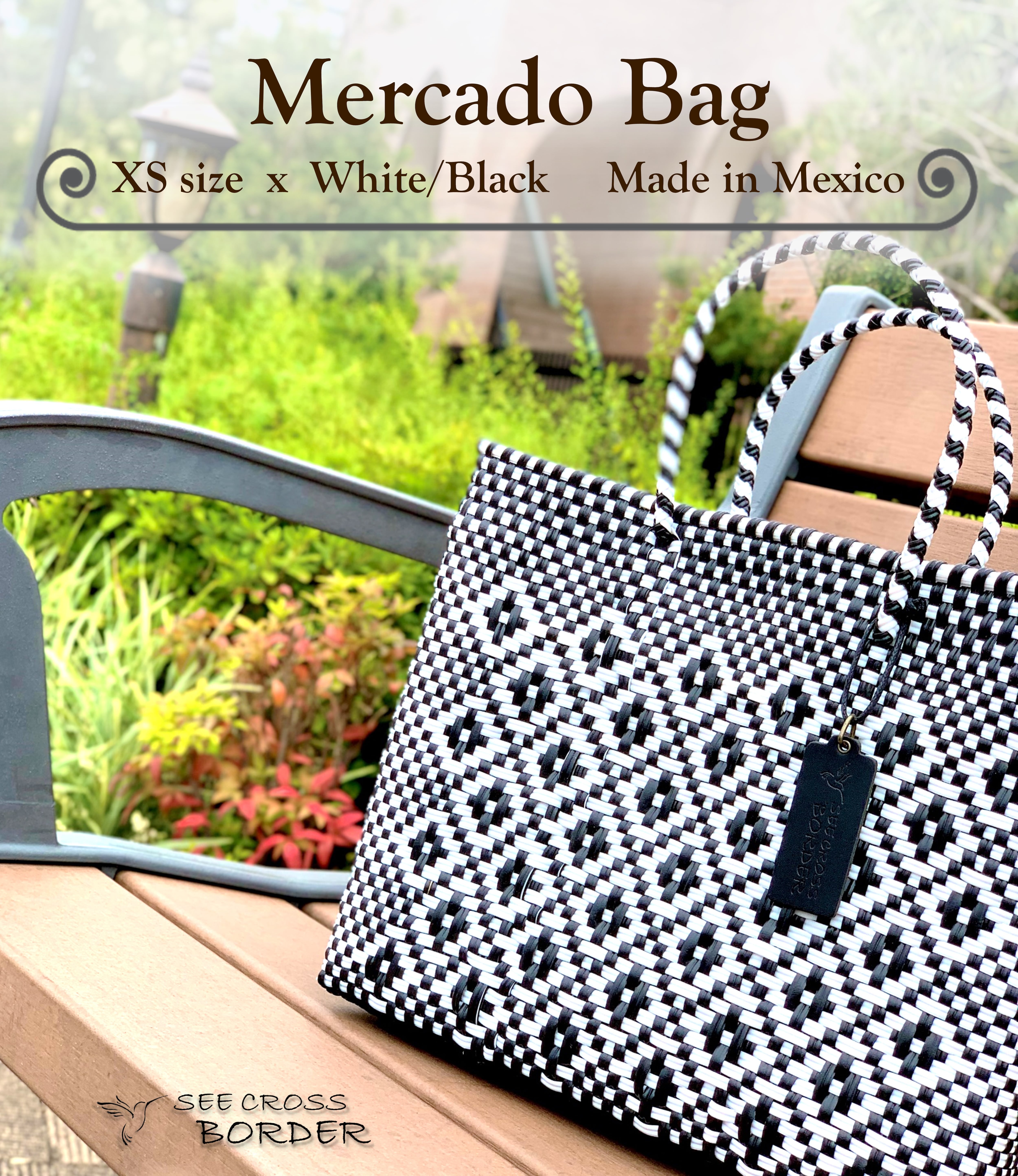 XS Mercado Bag (Normal handle) White/Black | SEE CROSS BORDER 人気