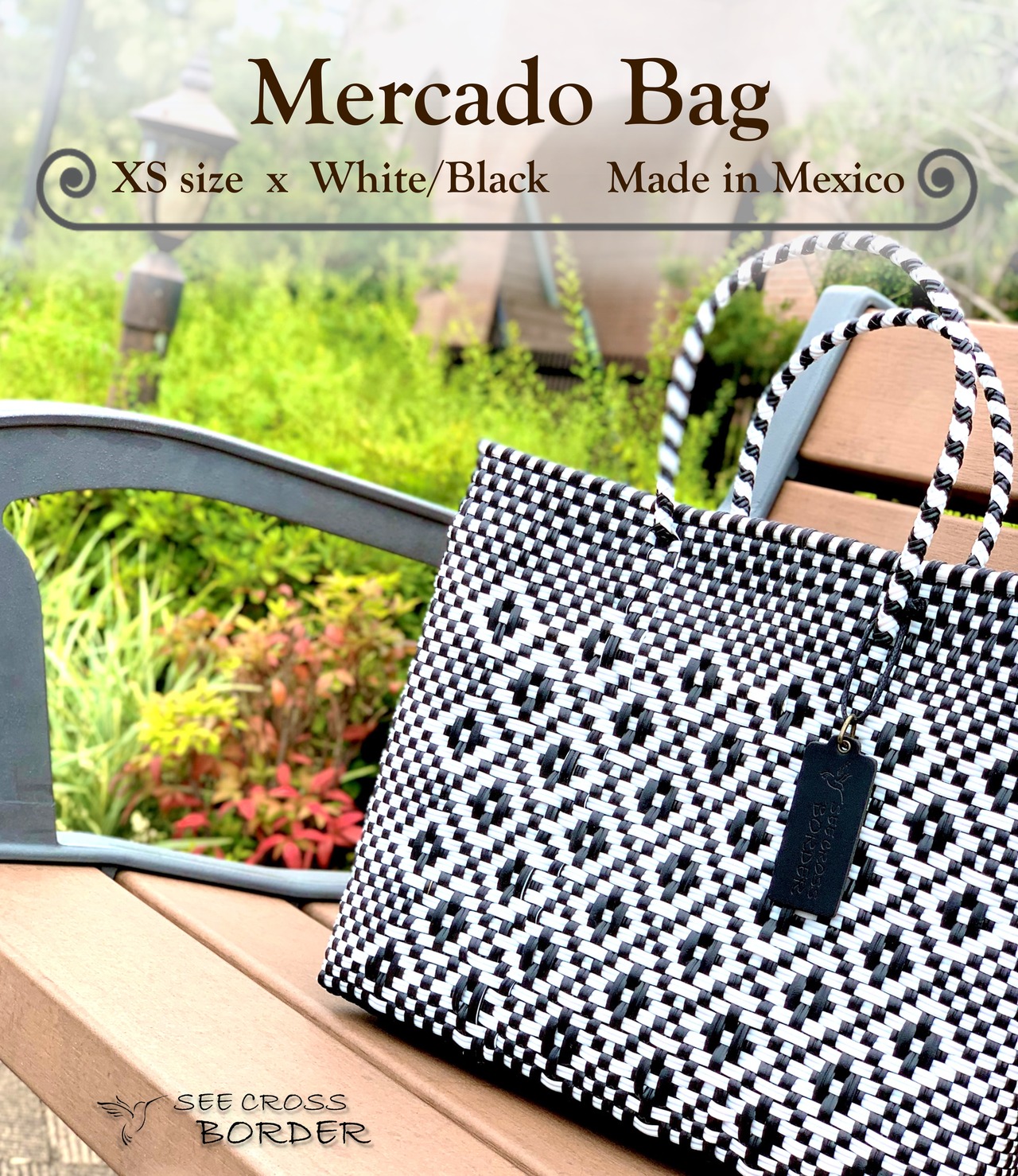 XS Mercado Bag (Normal handle) White/Black