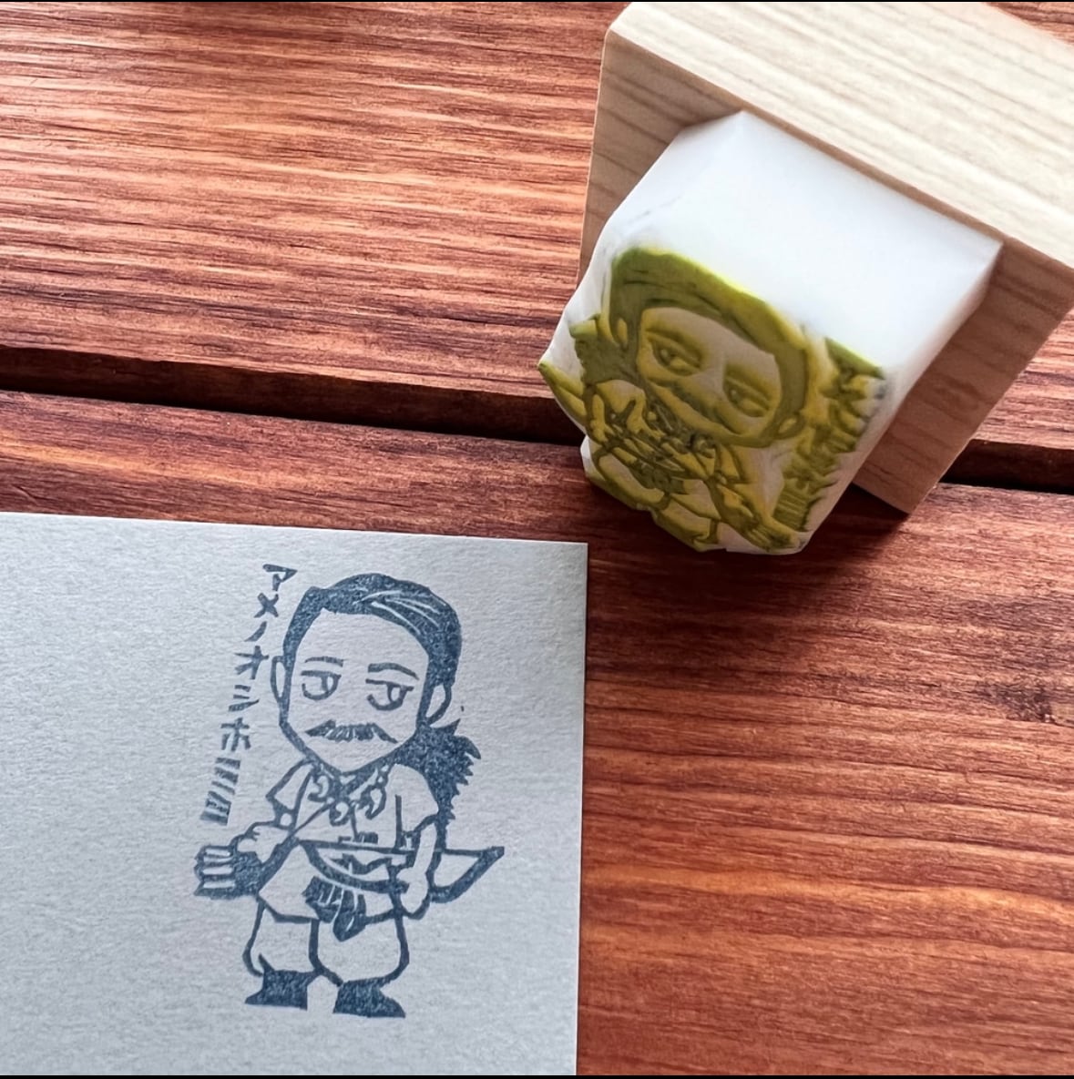 はんこ ハンコ かわいい イラスト キャラクター 神さまはんこ 消しゴムはんこ 神様 御朱印 デフォルメキャラ スタンプ アメノオシホミミ 天之忍穂耳命