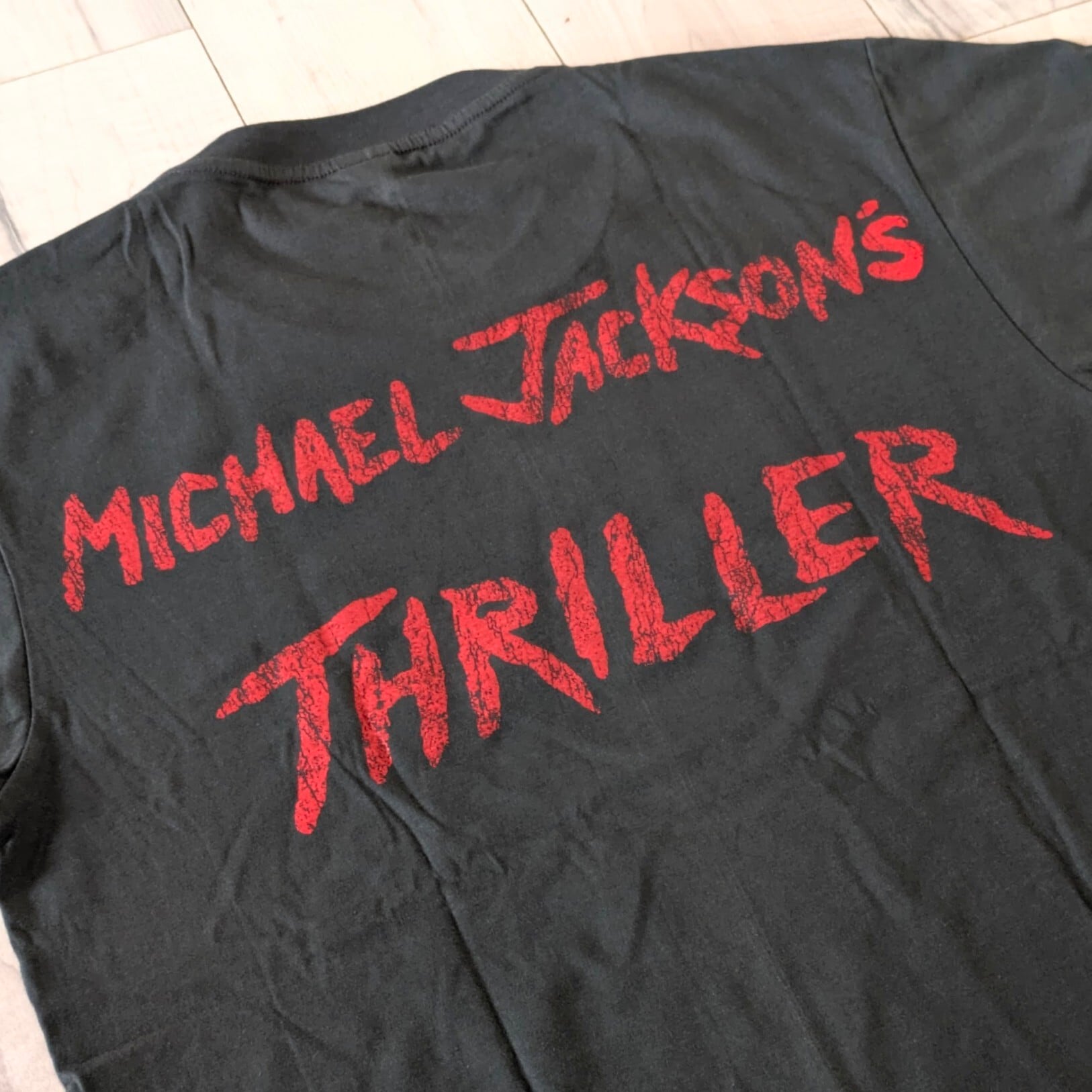完売SIZEは6月上旬再入荷予定！【マイケル・ジャクソン（Michael Jackson) 】『Thriller ( スリラー )』Tシャツ / ビンテージ加工 〚アメリカン雑貨 アメトイ〛