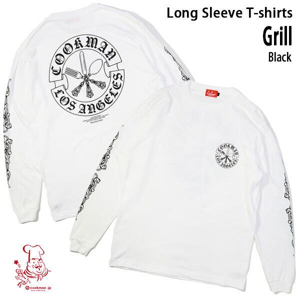 Cookman Long sleeve T-shirts Cutlery White ホワイト クックマン 長袖Tシャツ USA UNISEX 男女兼用 アメリカ