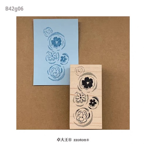 新作予約☆MO1019｜Molinta【花雨 / Flower Rain】木製スタンプ