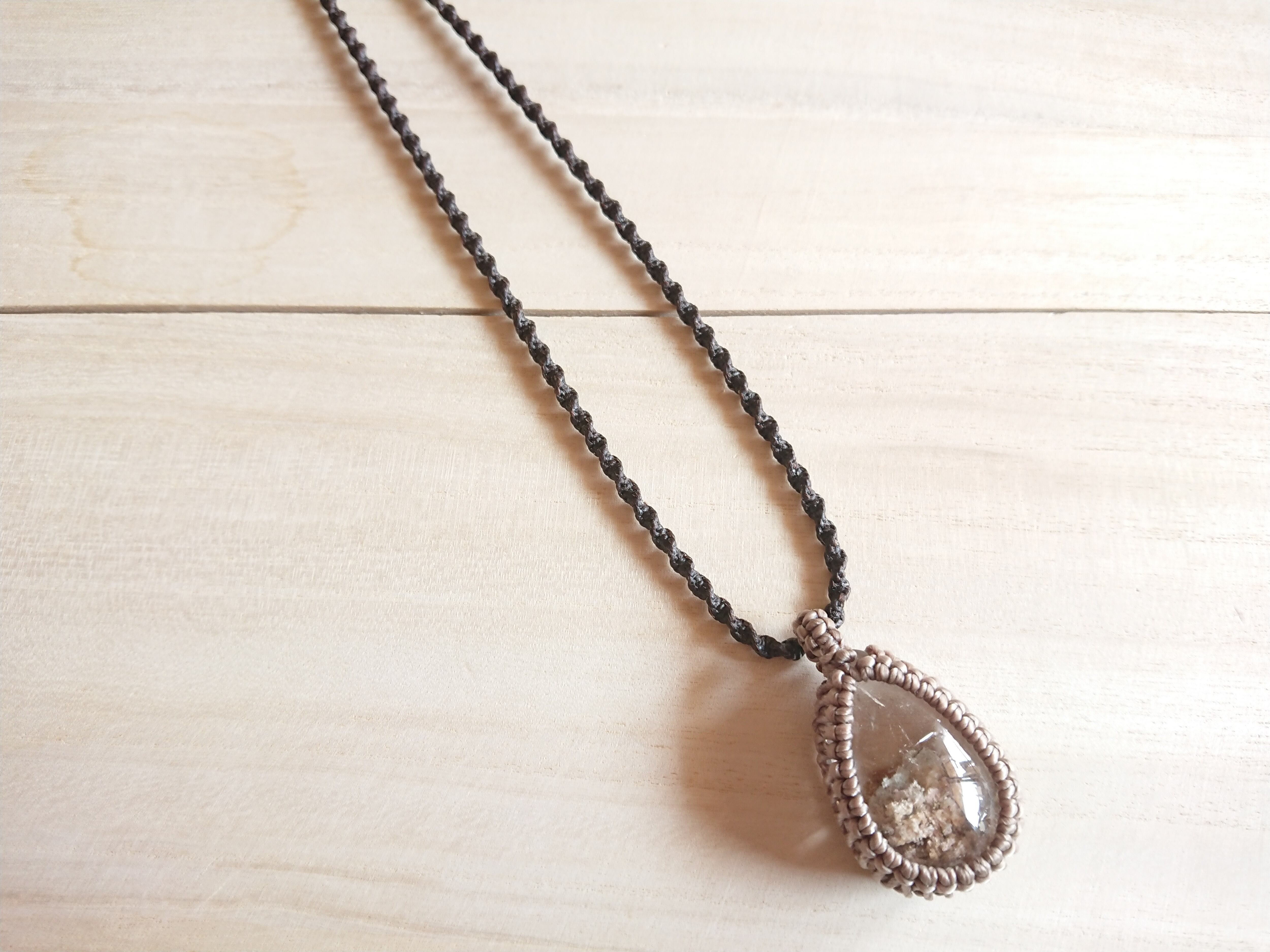 マクラメネックレス紐 《ねじり結び》 | KiKi natural handmade