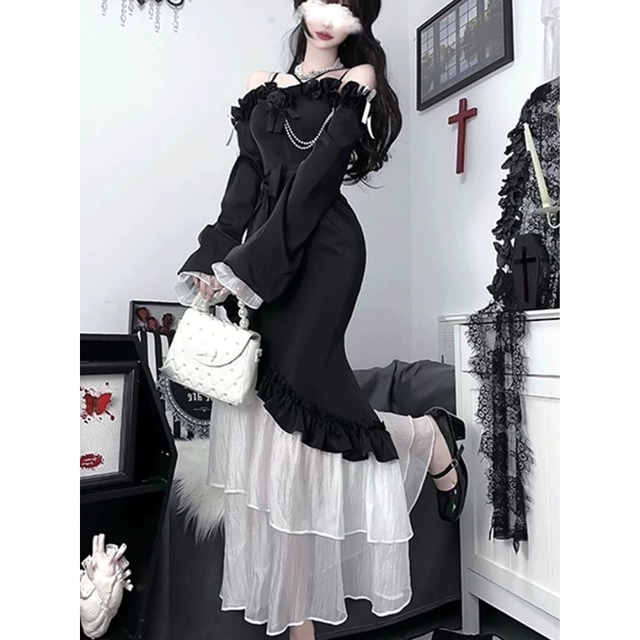 SEASONZ ゴスロリ ドレス マーメイドスカート アシンメトリー 大人