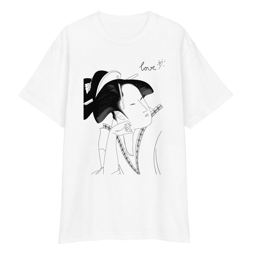 UTAMARO】恋煩い浮世絵美人画Tシャツ｜喜多川歌麿 | 宵ノ華 -YOINOHANA-